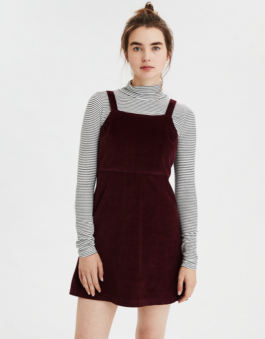 American Eagle Corduroy Dress Dark Red | Medium