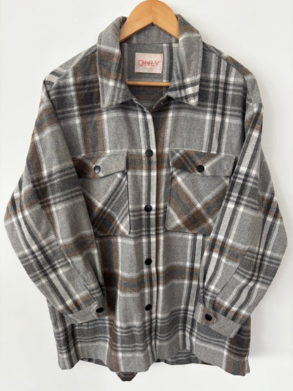 Only Grey Plaid Light Jacket
