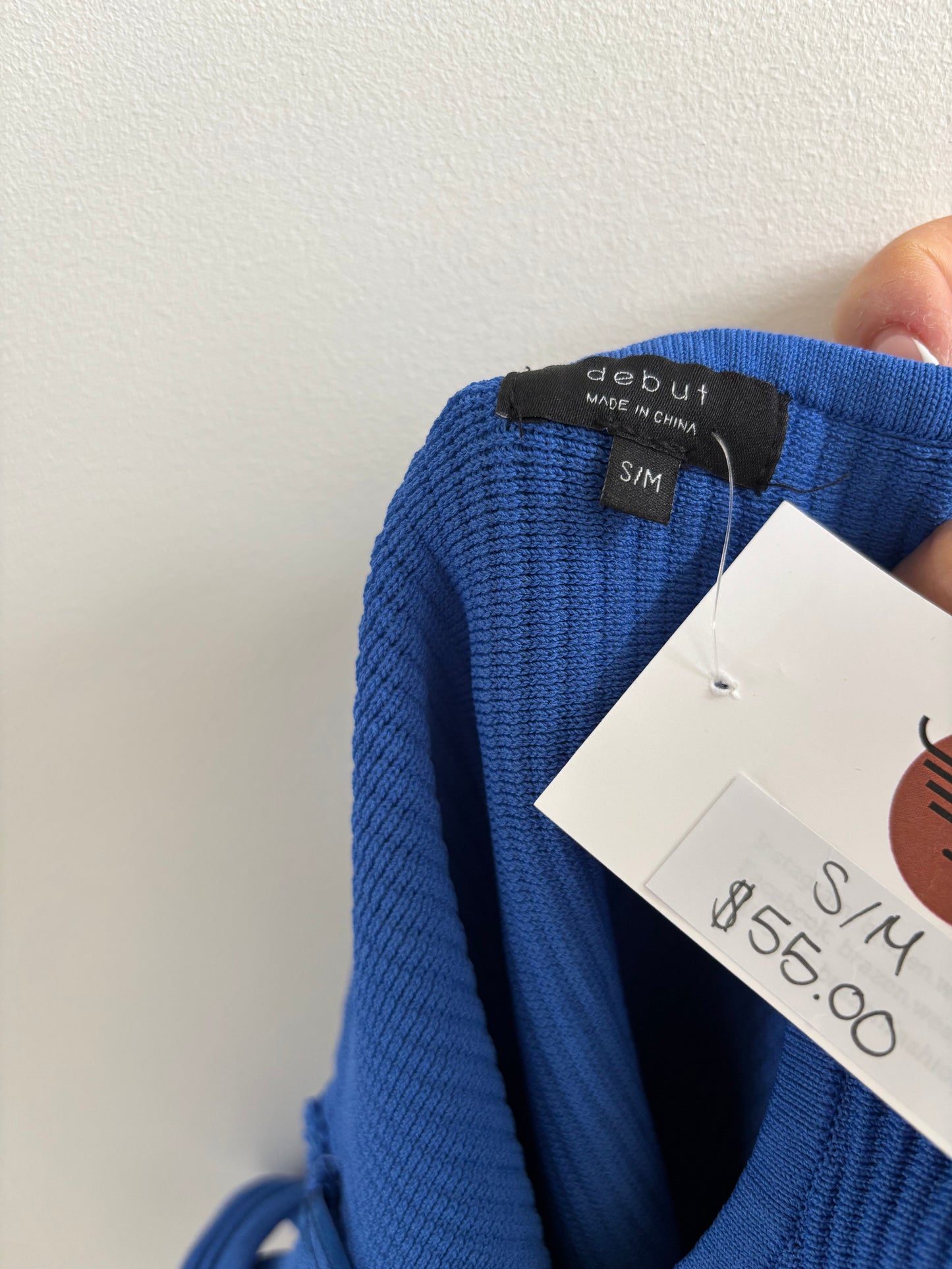 Debut NWT Ribbed Blue Bodysuit | Small/Medium