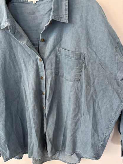 JillyBox X One Wednesday Chambray Oversized Top | Sz XXL