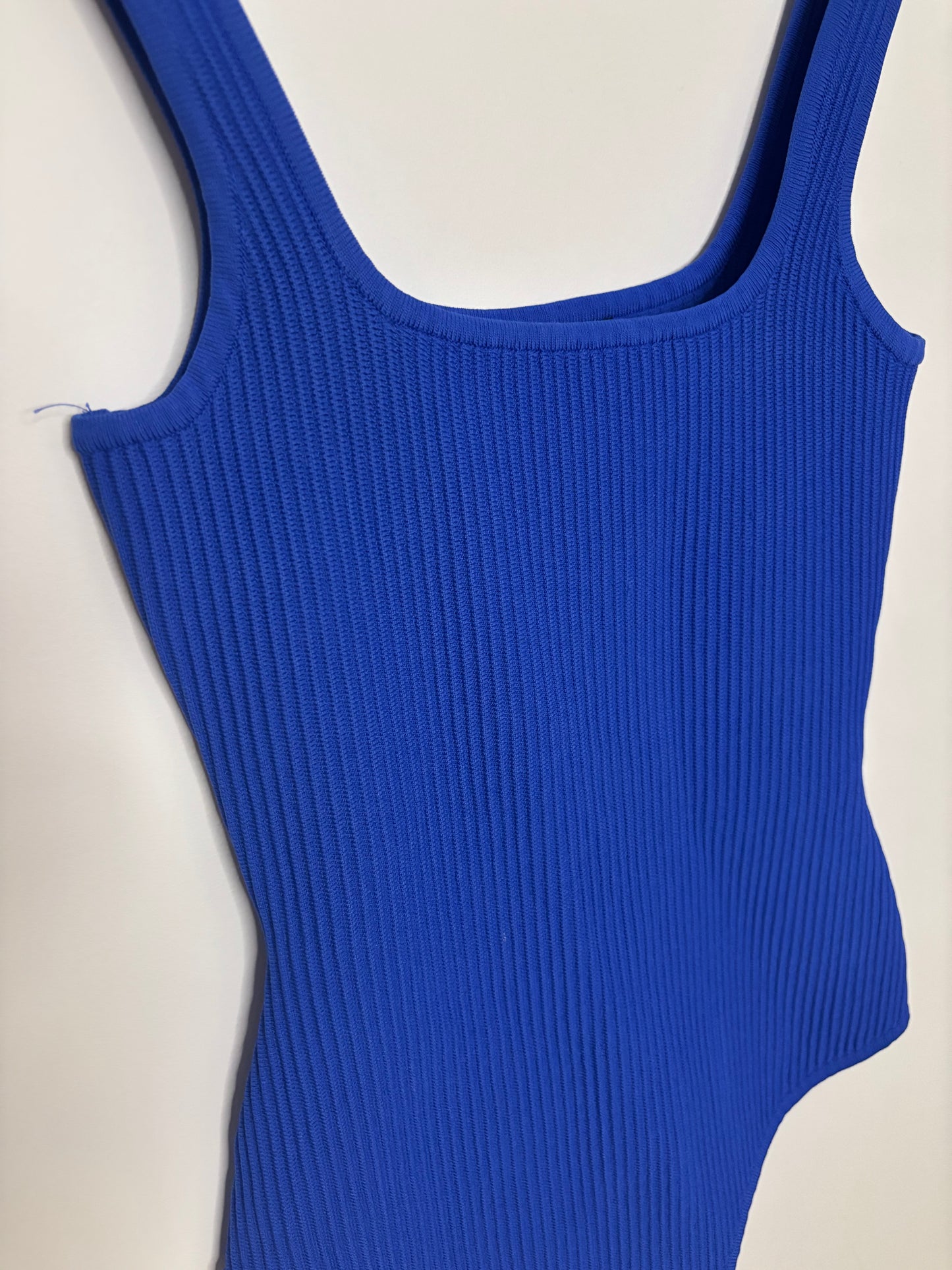 Debut NWT Ribbed Blue Bodysuit | Small/Medium
