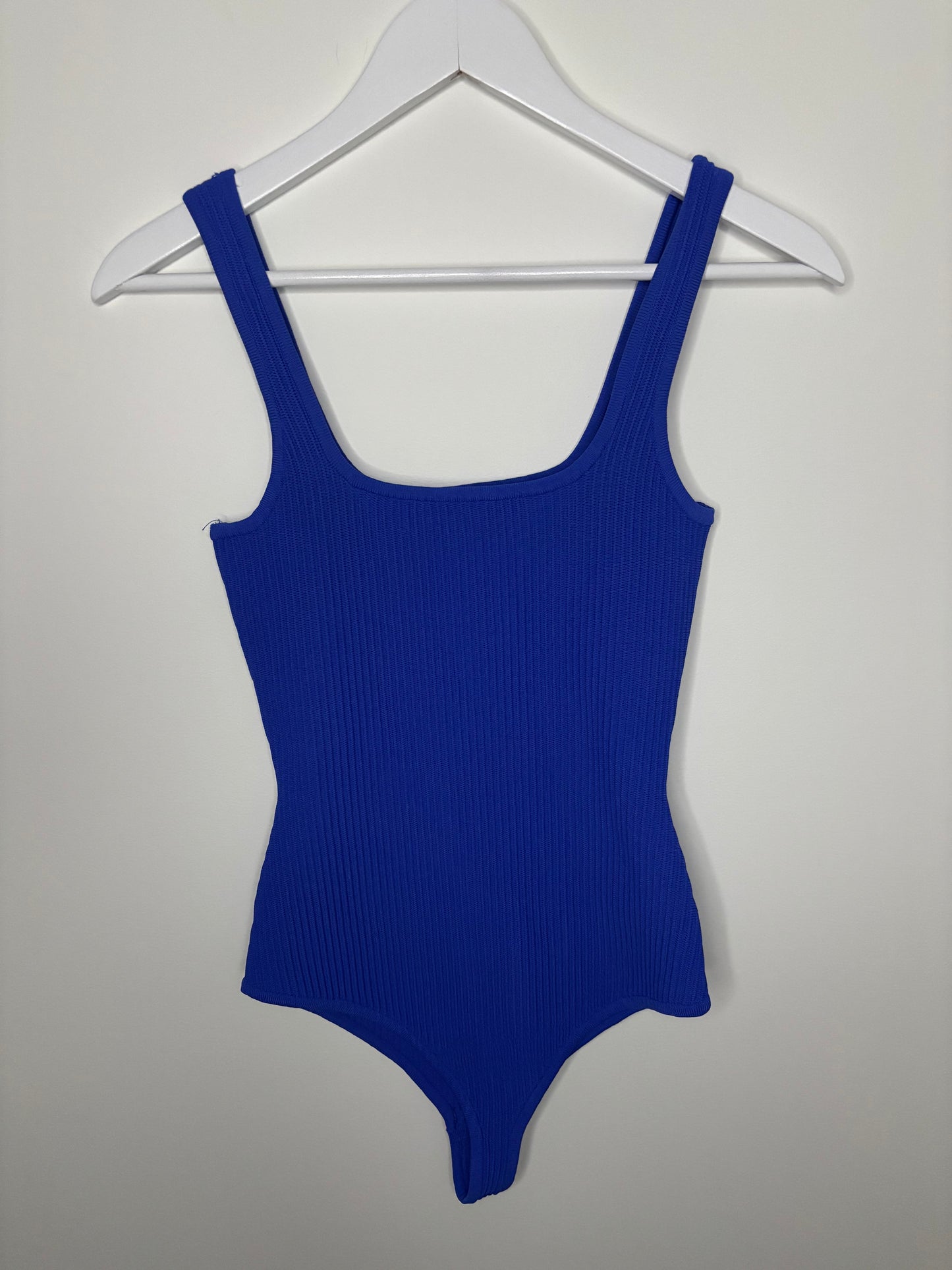 Debut NWT Ribbed Blue Bodysuit | Small/Medium