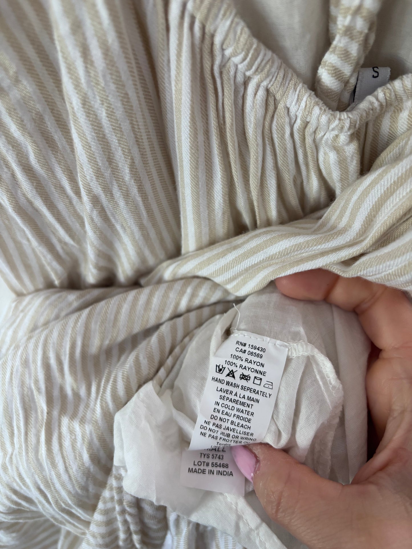 Elan Striped White/Cream Dress | Small (can fit Medium)