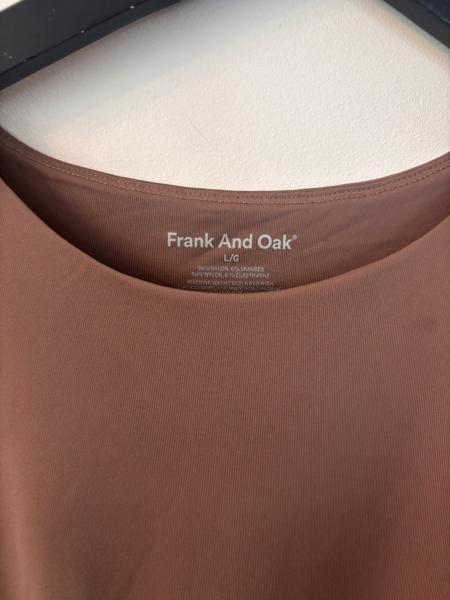 Frank & Oak Brown Smoothing Contour Long Sleeve Top | Large