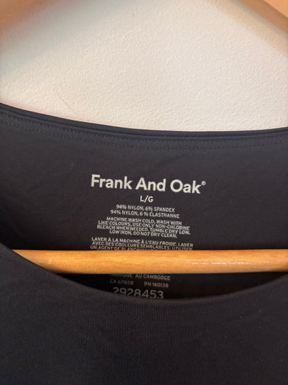 Frank & Oak Black Smoothing Contour Long Sleeve Shirt | Large