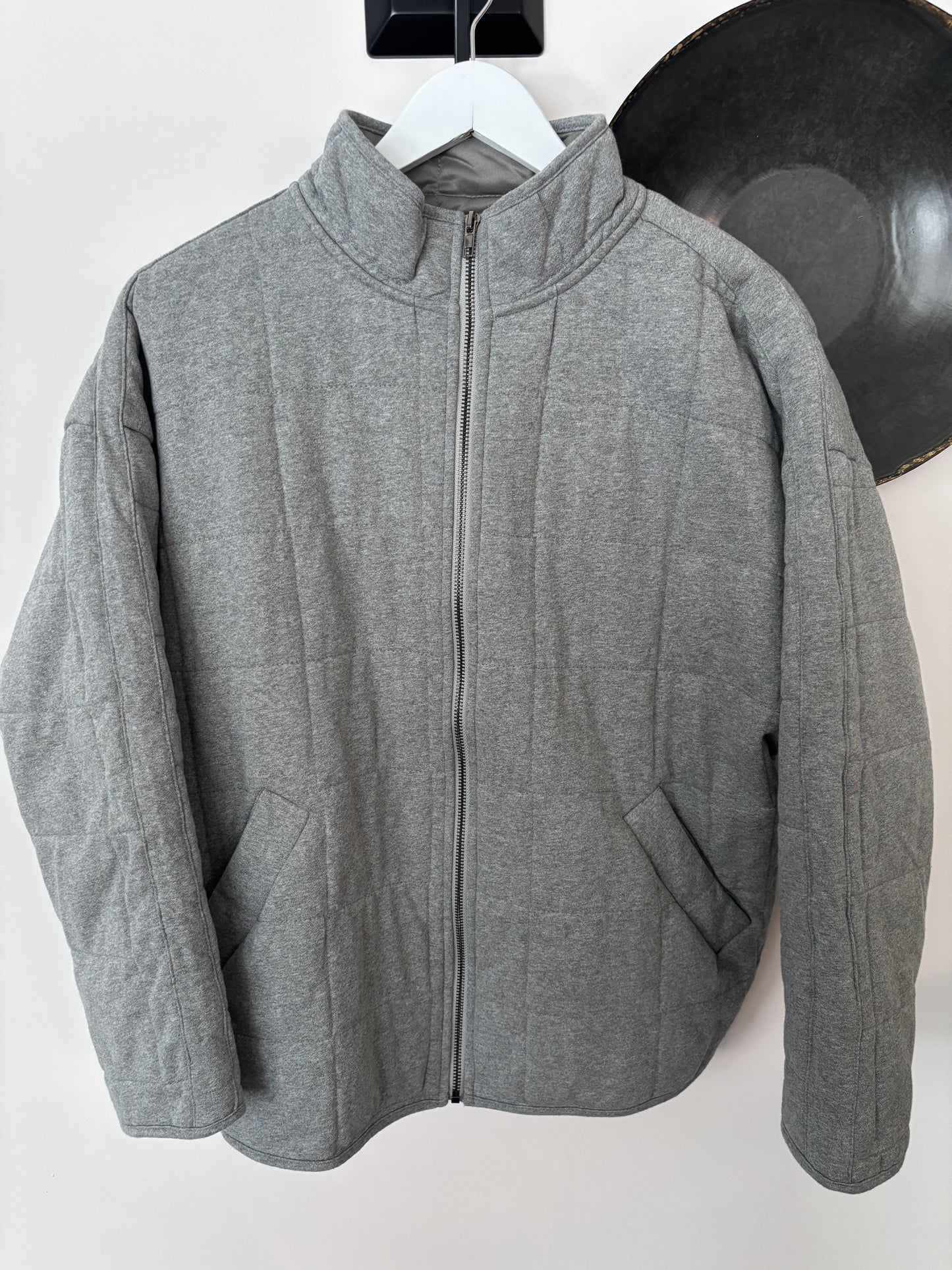 Aemi + Co Dixie Quilted Grey Jacket | Sz Small (fits like Medium or Large)(M56C1)