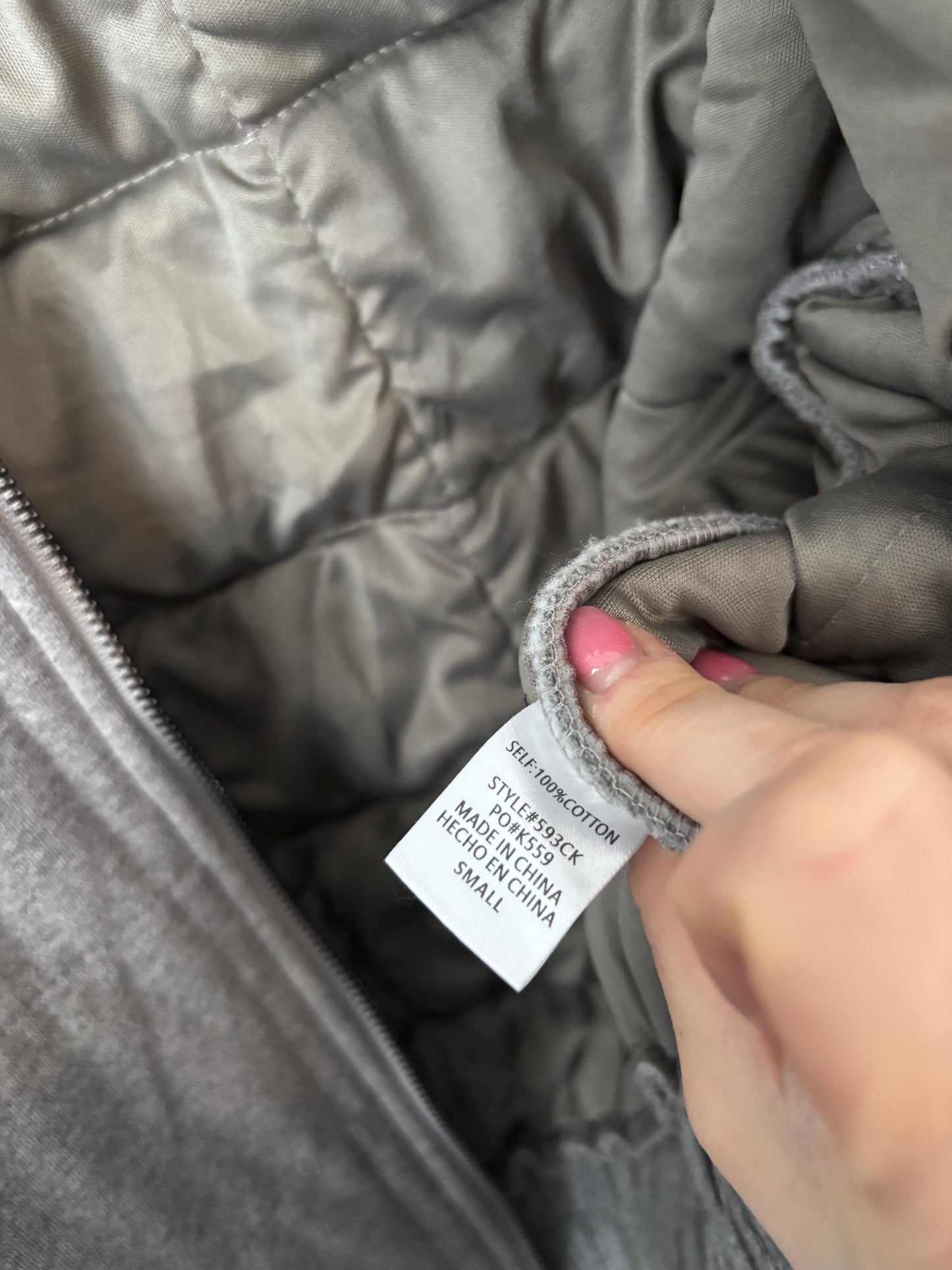 Aemi + Co Dixie Quilted Grey Jacket | Sz Small (fits like Medium or Large)(M56C1)