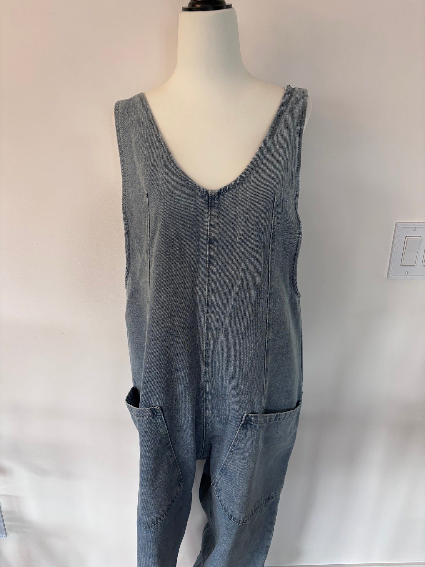Denim Oversized Romperalls | Sz Small