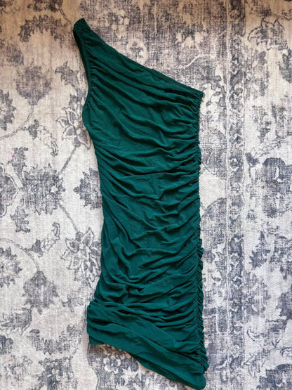 Pretty Garden Green Ruched Bodycon Dress | Sz Medium