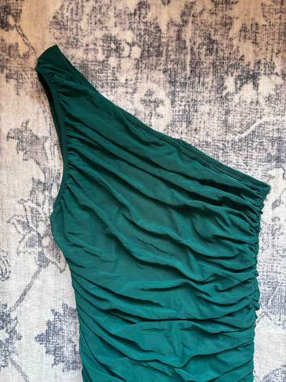 Pretty Garden Green Ruched Bodycon Dress | Sz Medium