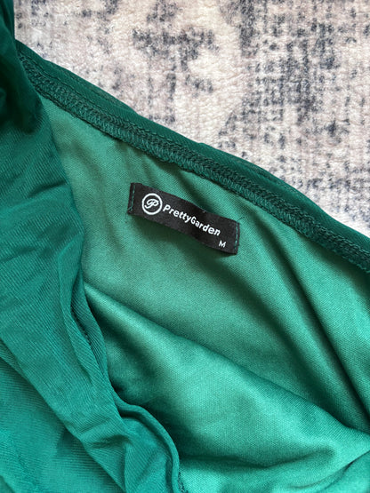Pretty Garden Green Ruched Bodycon Dress | Sz Medium