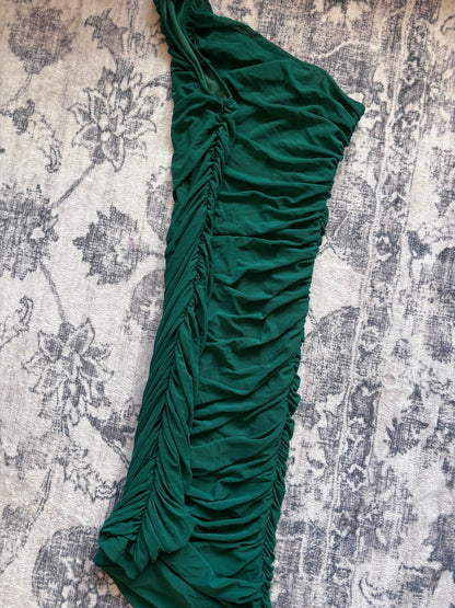 Pretty Garden Green Ruched Bodycon Dress | Sz Medium