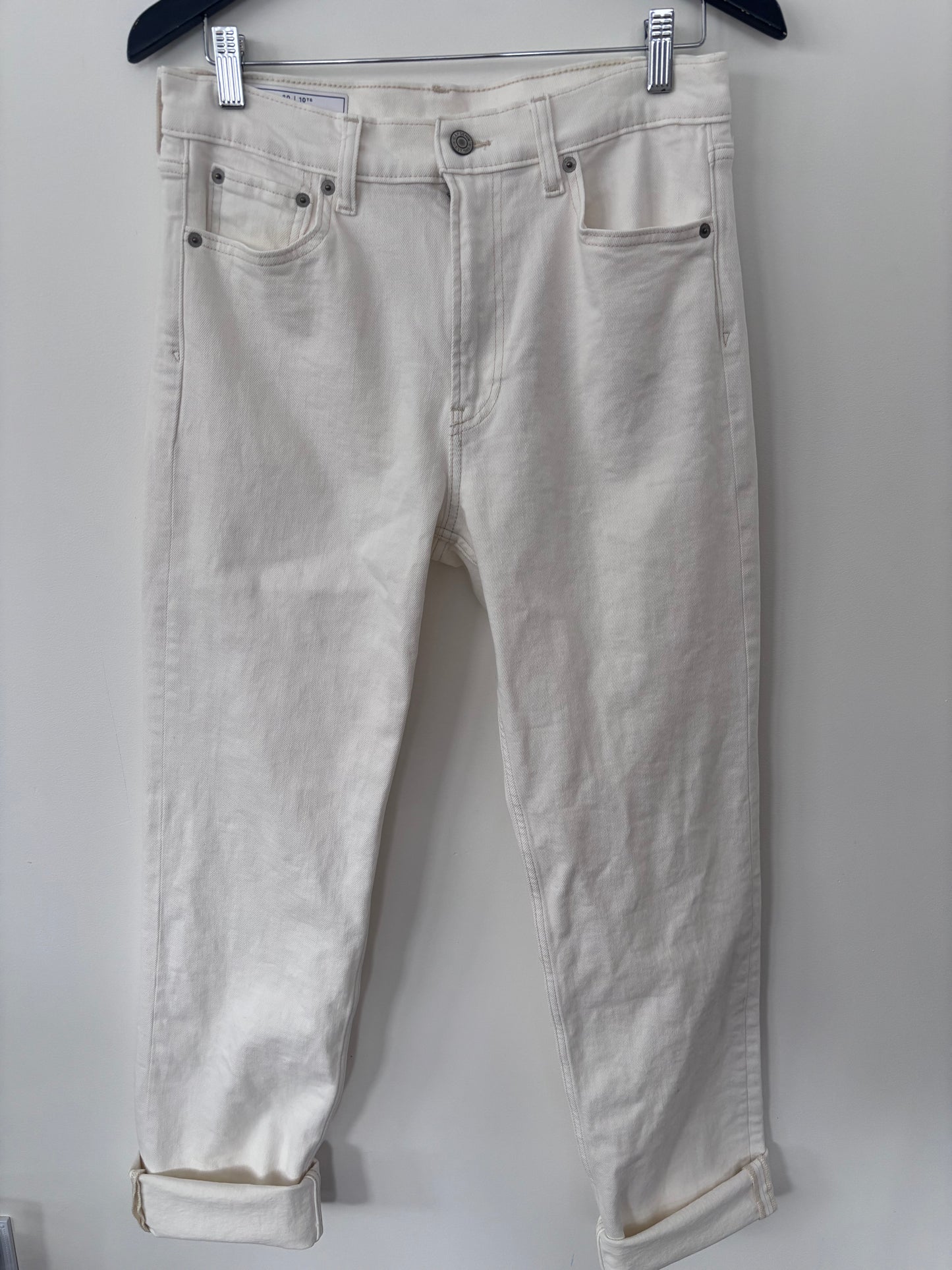 Gap 90s Straight High Rise Ecru Jeans | Sz 30 (M48W3)
