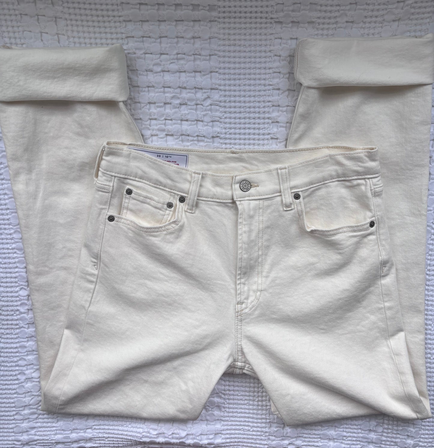 Gap 90s Straight High Rise Ecru Jeans | Sz 30 (M48W3)