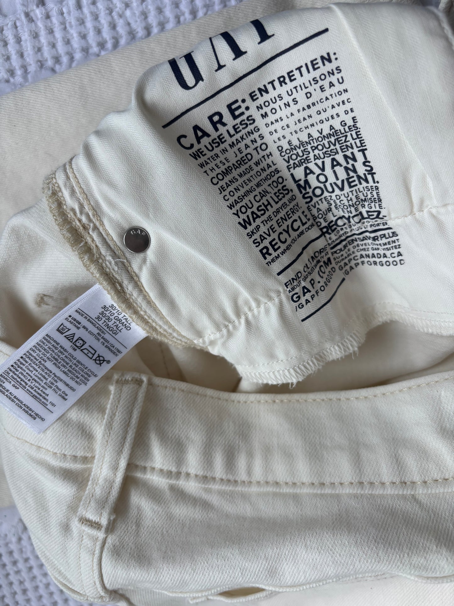 Gap 90s Straight High Rise Ecru Jeans | Sz 30 (M48W3)