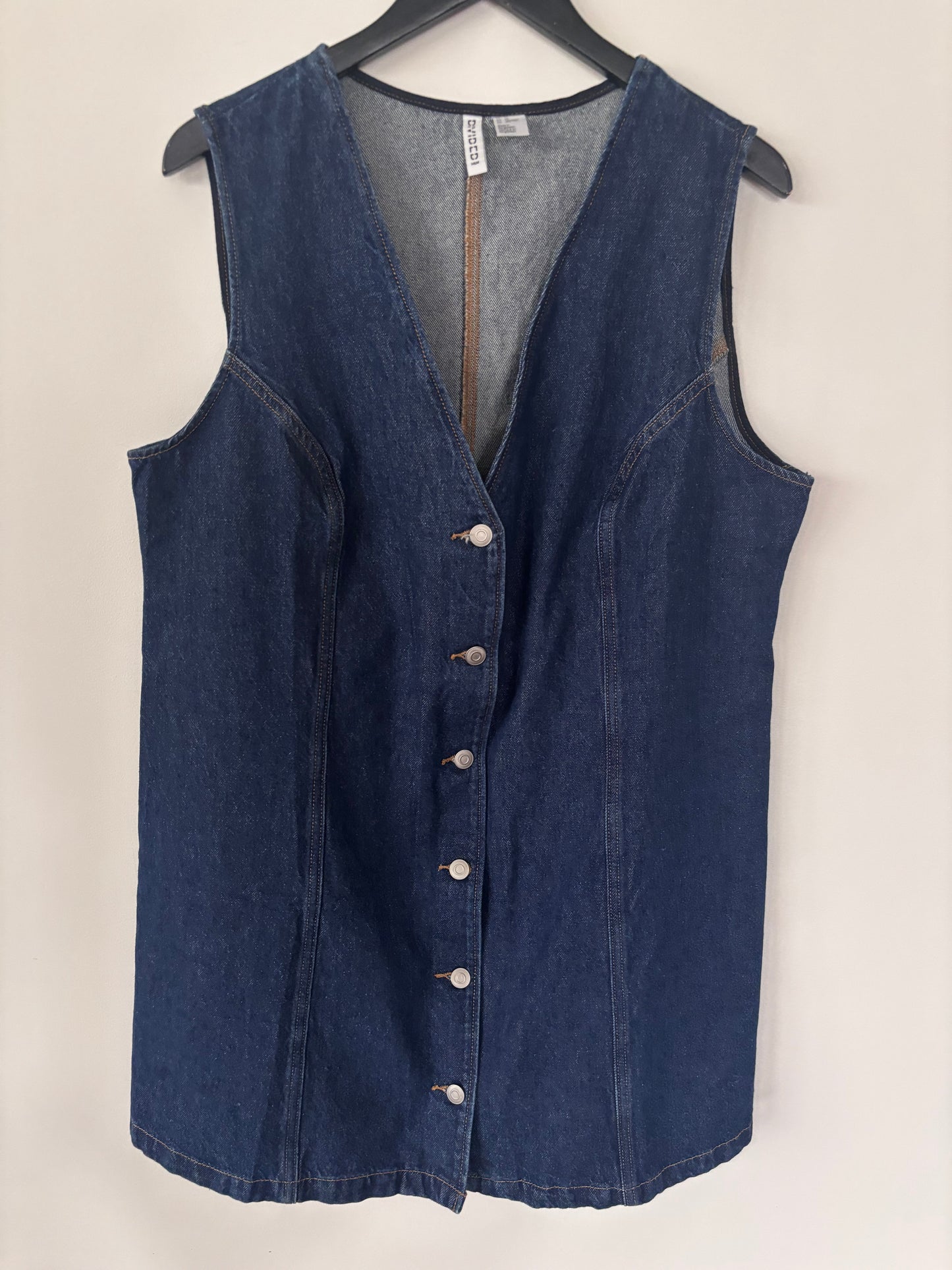 H&M Denim Sleeveless Button Front Vest Dress | Sz XL