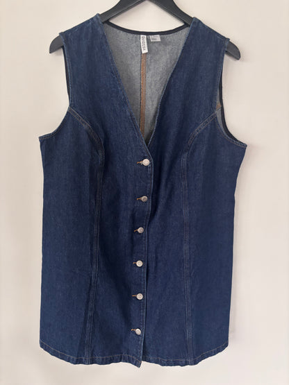 H&M Denim Sleeveless Button Front Vest Dress | Sz XL