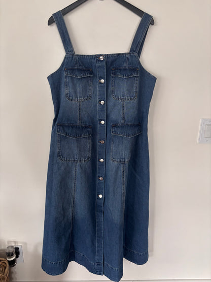 H&M Button-Front Denim Flared Dress | Sz Large