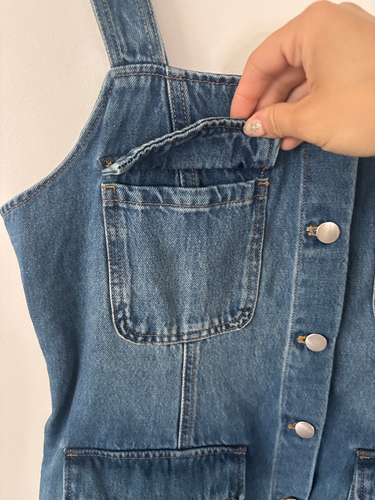 H&M Button-Front Denim Flared Dress | Sz Large