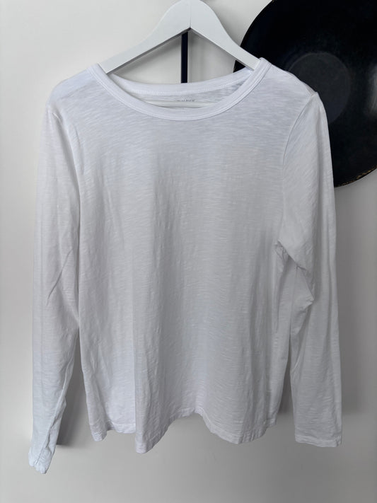 Old Navy White Everyweare Cotton Crewneck | Sz Large (M50N19)
