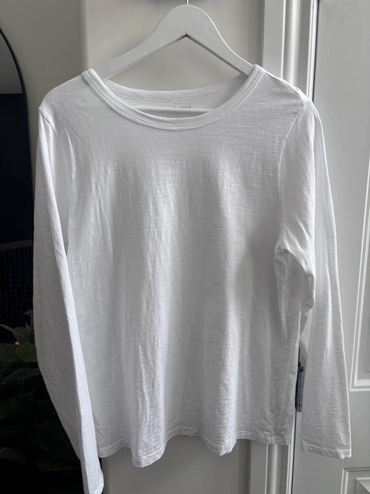 Old Navy White Everywear Cotton Crewneck | Sz Large (M53N19)
