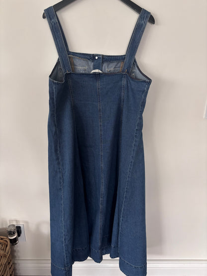 H&M Button-Front Denim Flared Dress | Sz Large
