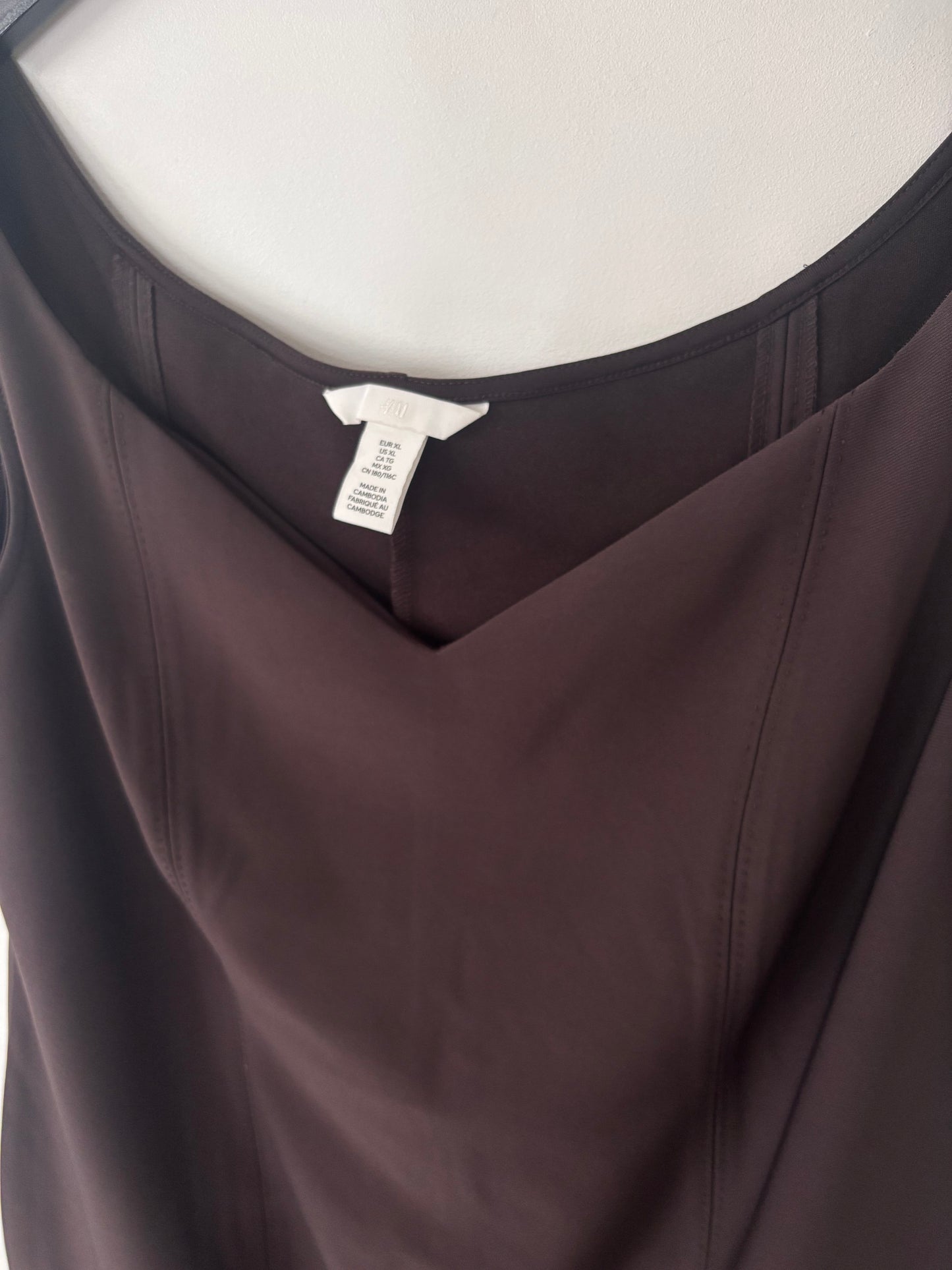 H&M Brown Off-the-Shoulder Tailored Jersey Dress | Sz XL