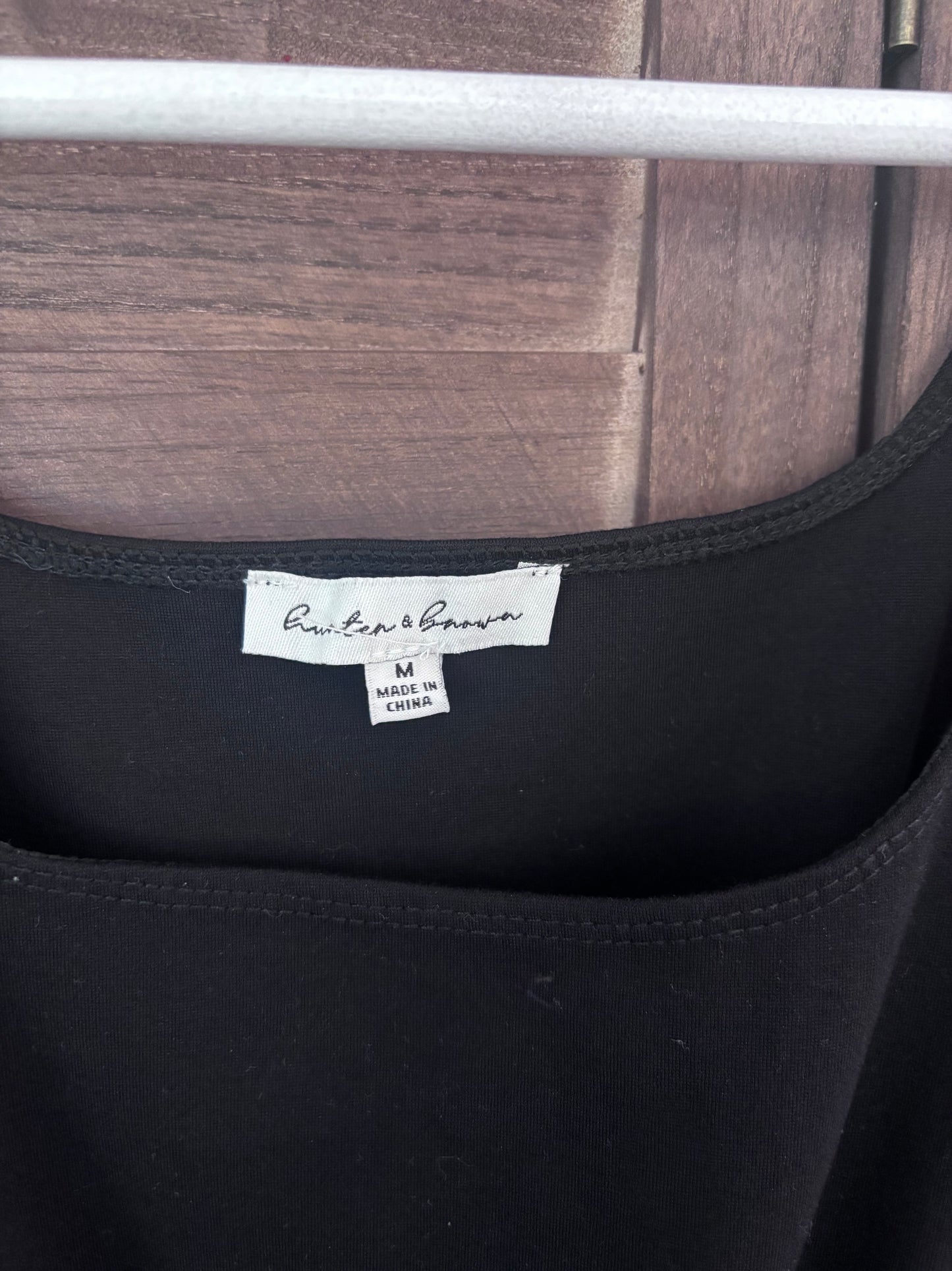 Hunter & Brown Black Dress with Tie Belt | Sz Medium (slightly small fit)