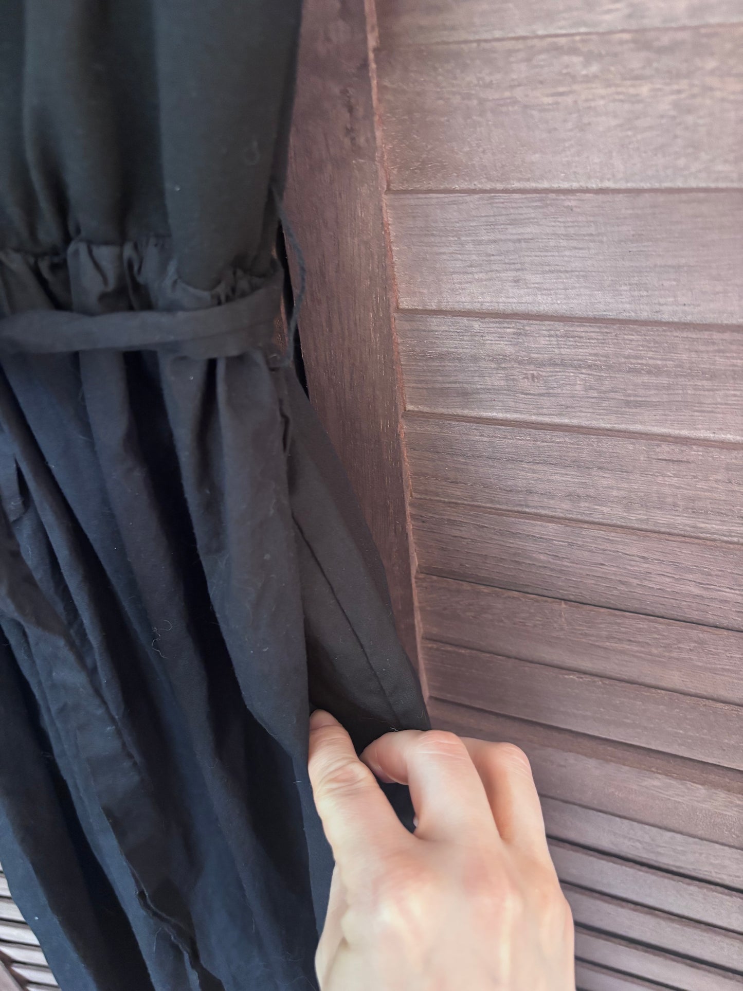 Hunter & Brown Black Dress with Tie Belt | Sz Medium (slightly small fit)
