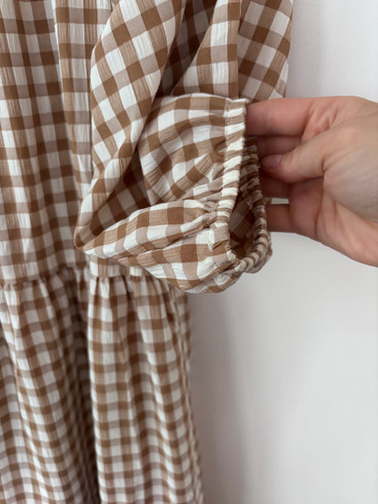 SoyaConcept Brown/White Gingham Dress | Sz XS (Fits small/medium)