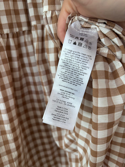 SoyaConcept Brown/White Gingham Dress | Sz XS (Fits small/medium)