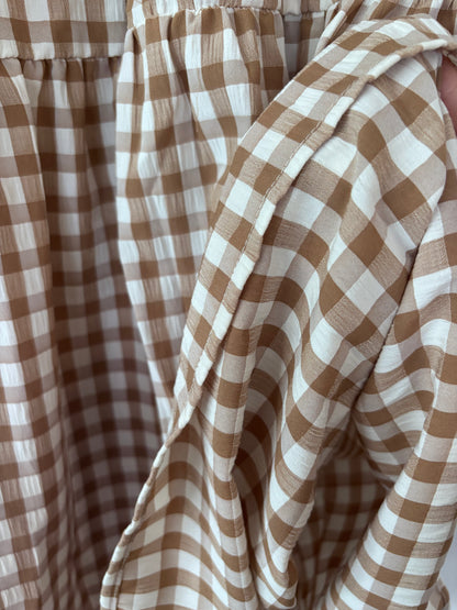 SoyaConcept Brown/White Gingham Dress | Sz XS (Fits small/medium)