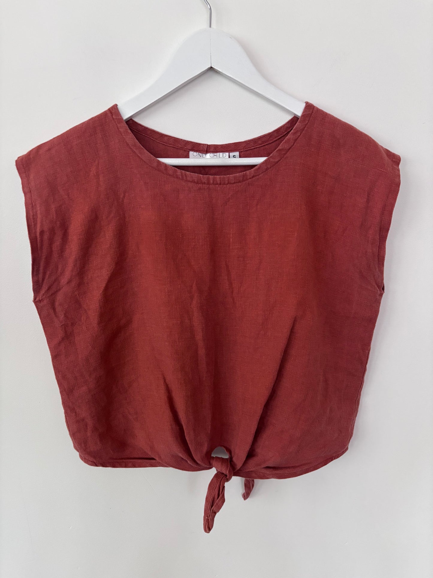 Only Child Alta Burnt Orange Linen Top | Sz Small (Oversized)