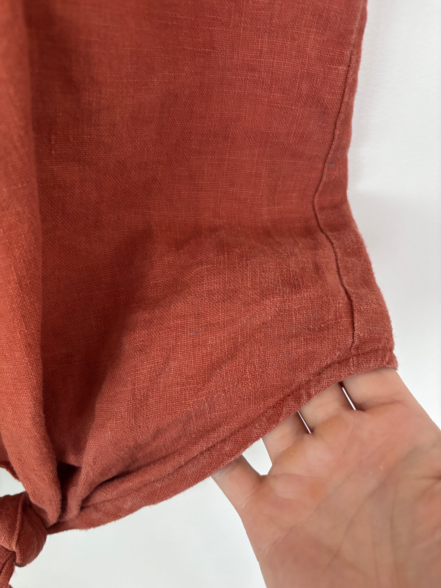 Only Child Alta Burnt Orange Linen Top | Sz Small (Oversized)