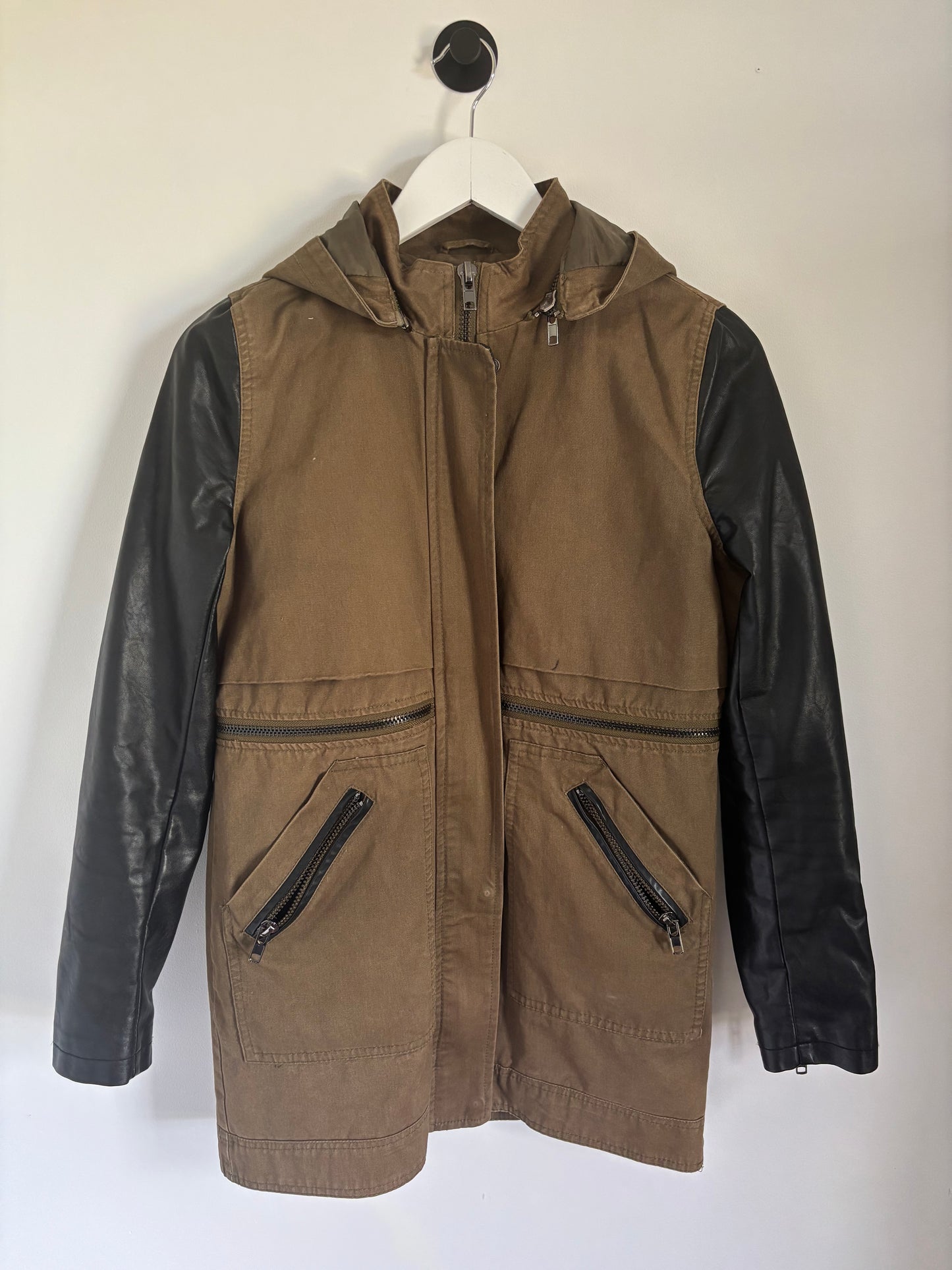 John + Jenn Faux Leather Panel Jacket | XS (would fit a small)