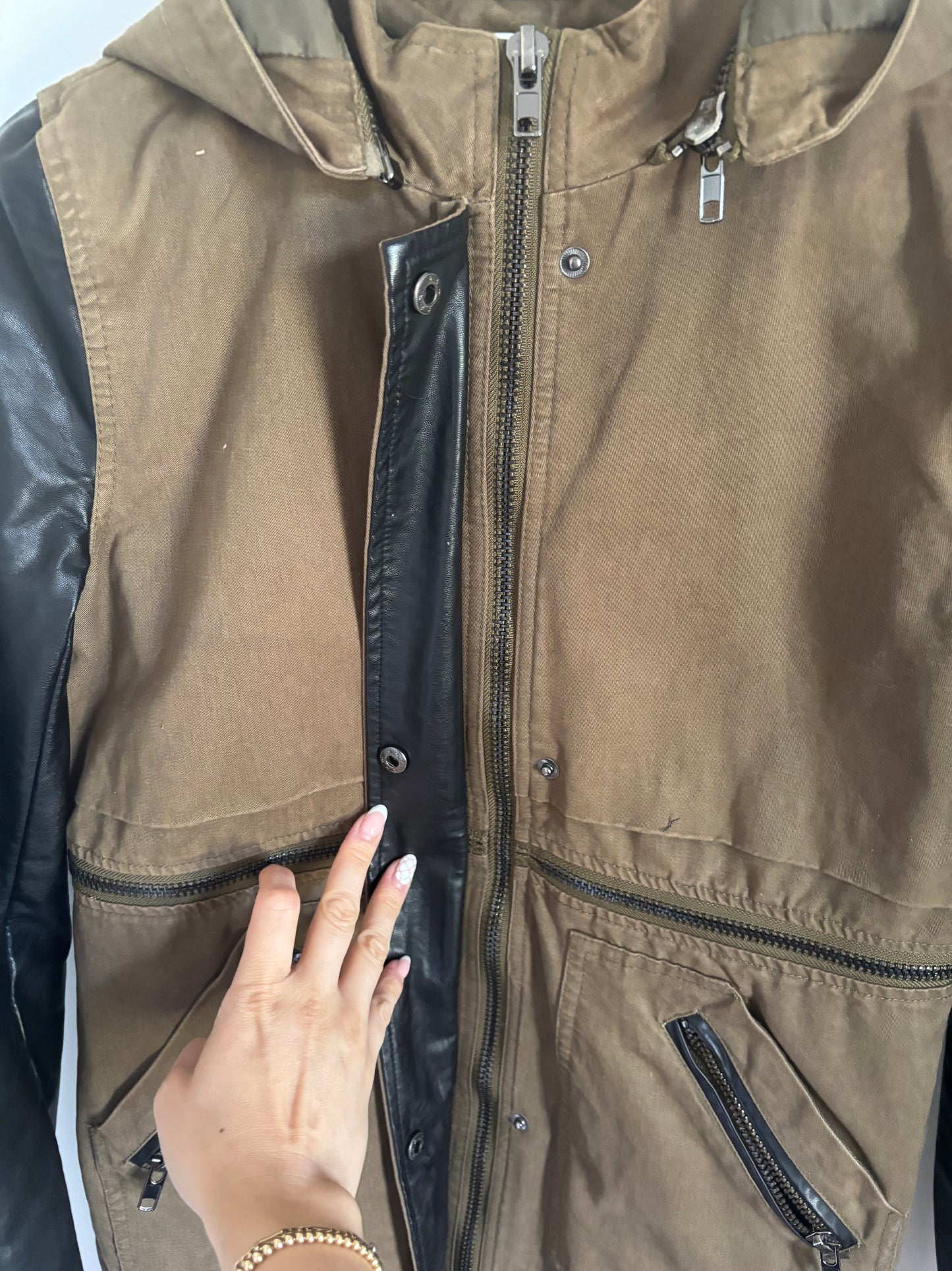 John + Jenn Faux Leather Panel Jacket | XS (would fit a small)