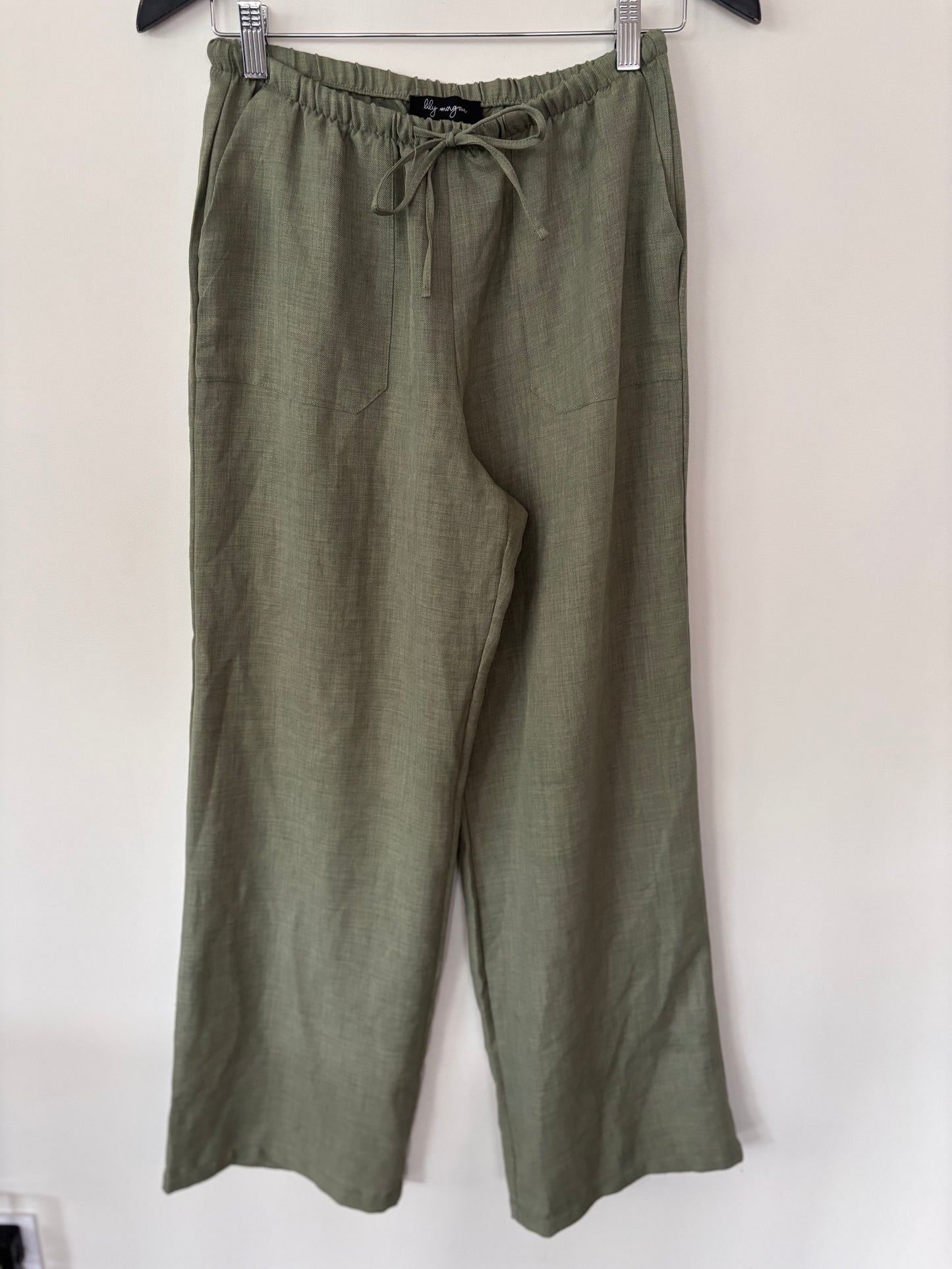 Lily Morgan Wide Leg Green Drawstring Pants | Sz Small