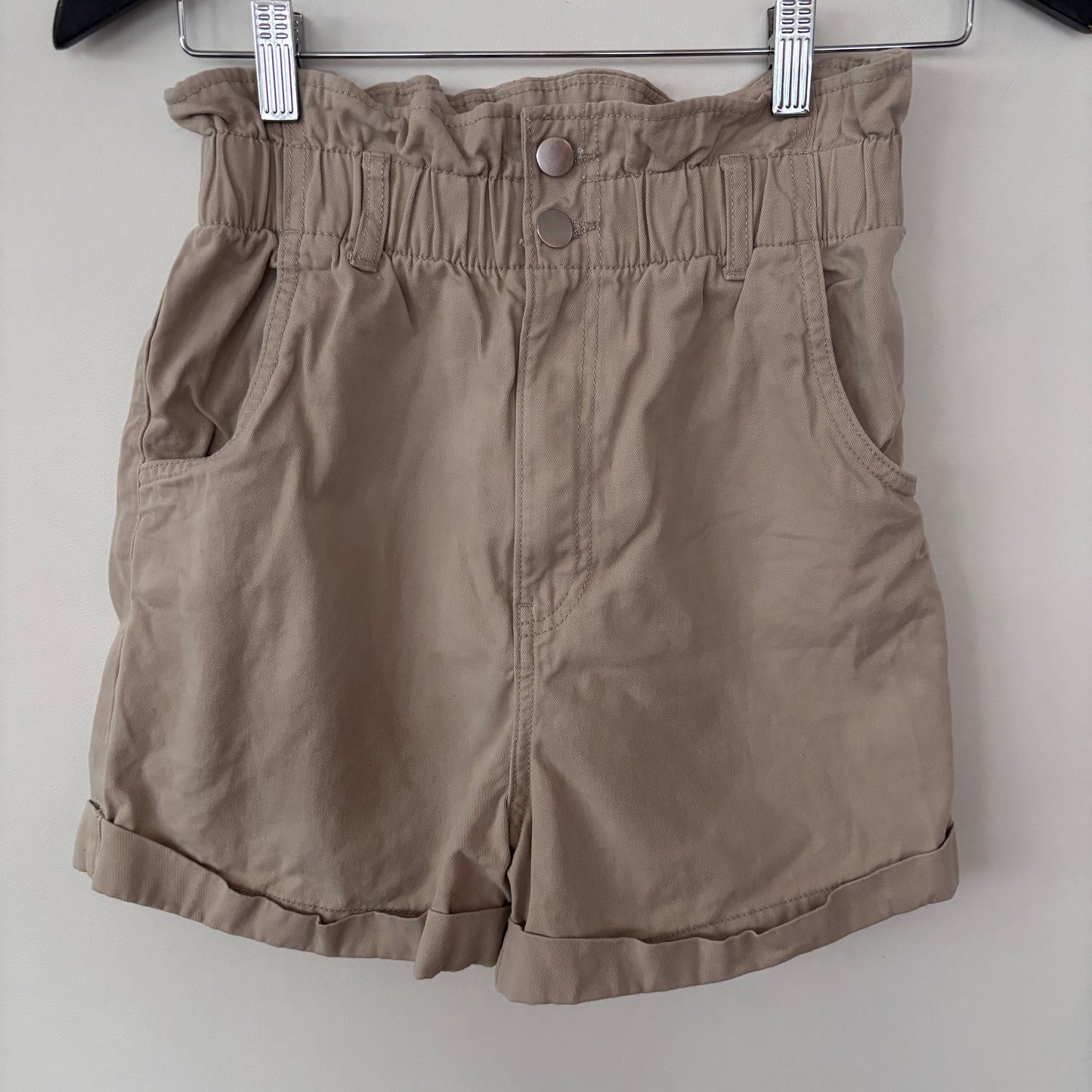 H&M Beige Paperbag Shorts | Sz 4 (fit XS/S)