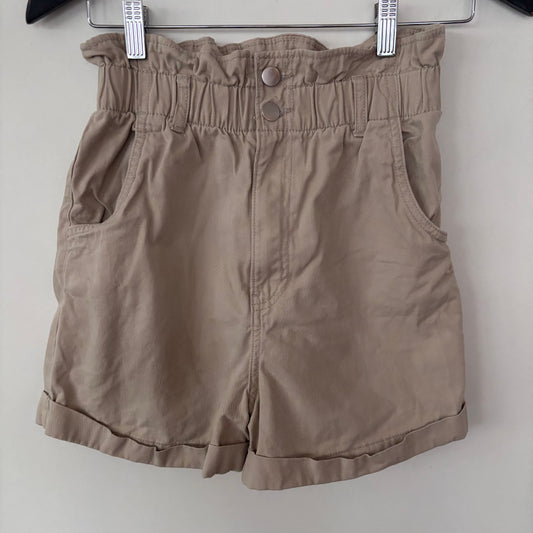 H&M Beige Paperbag Shorts | Sz 4 (fit XS/S)