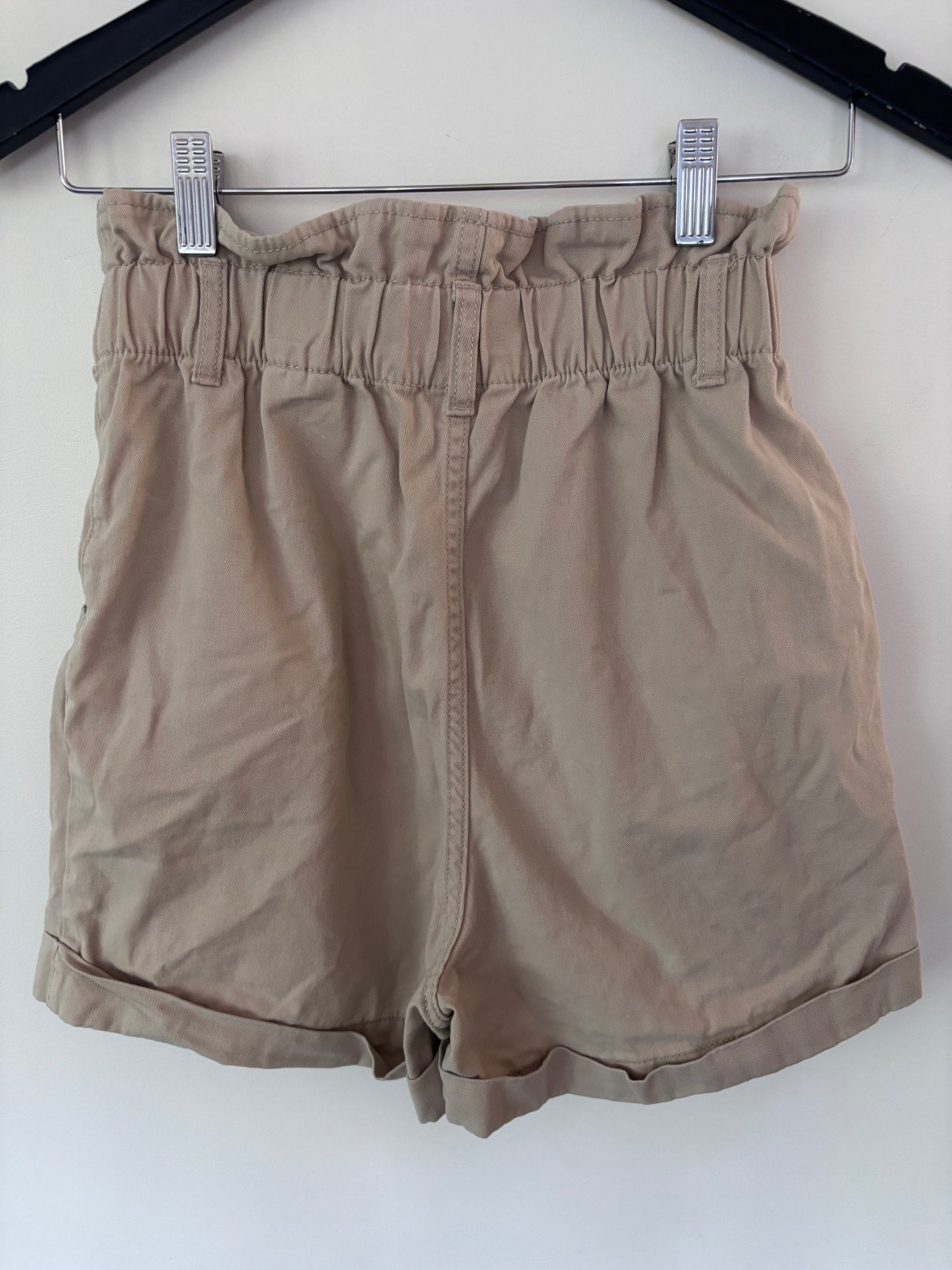 H&M Beige Paperbag Shorts | Sz 4 (fit XS/S)