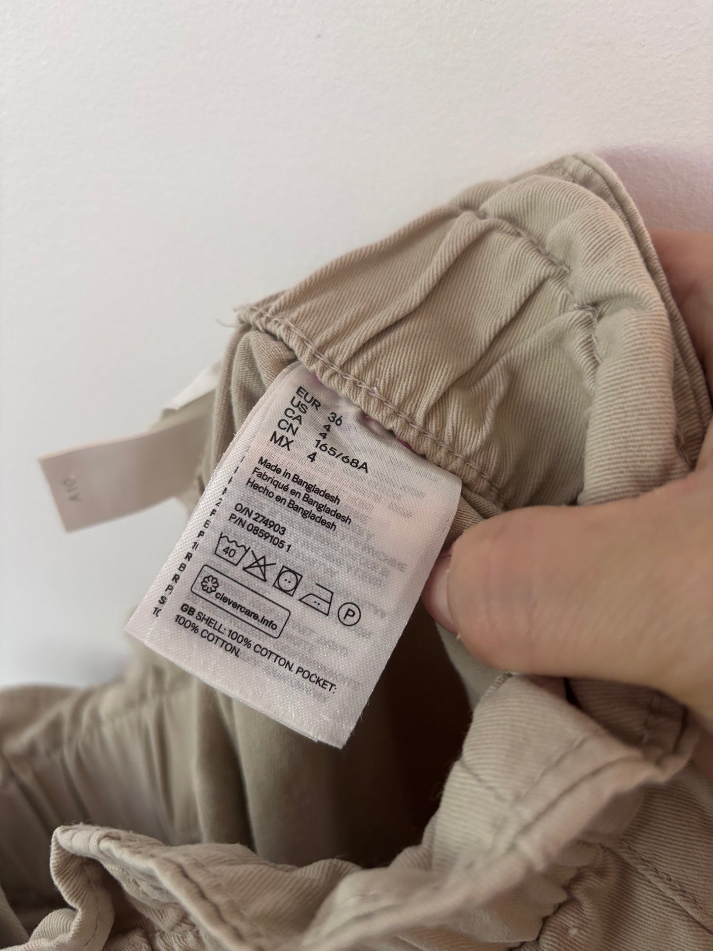 H&M Beige Paperbag Shorts | Sz 4 (fit XS/S)