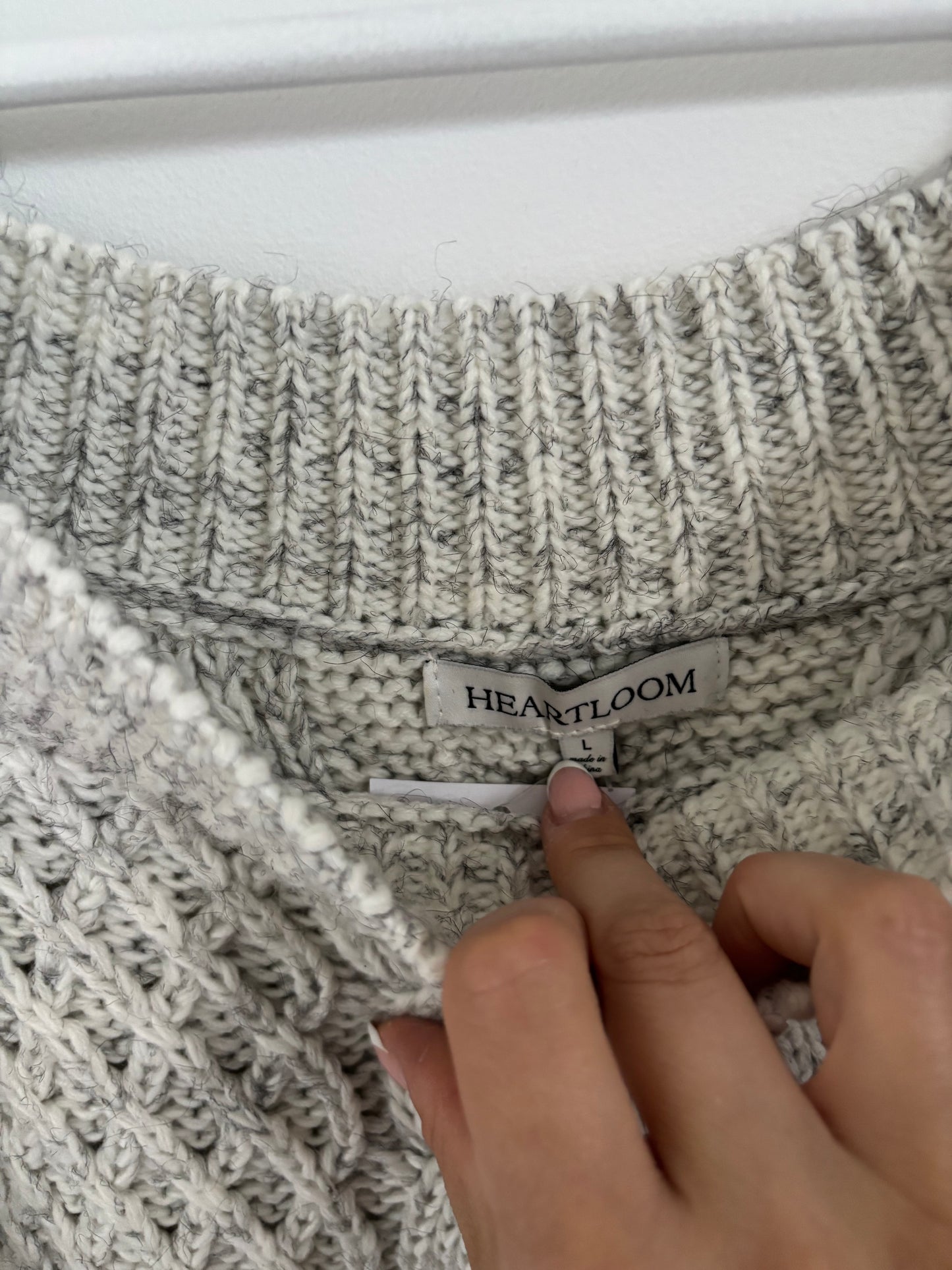 Heartloom Grey Cable Knit Sweater | Large