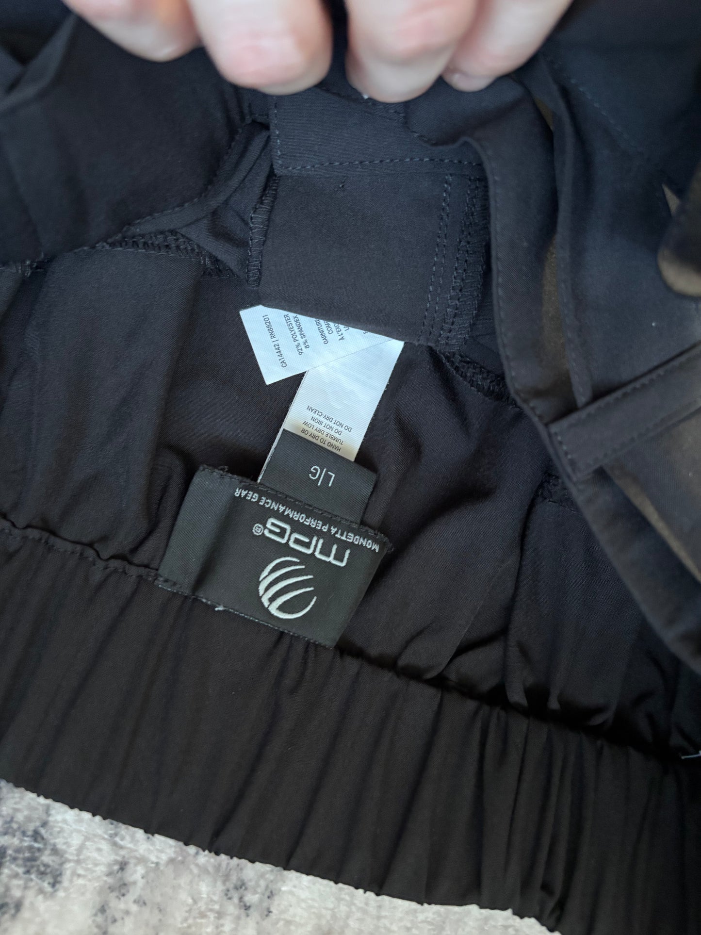 MPG Black Belted Pants | Large (medium fit)