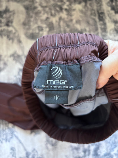 MPG Brown Pinstripe Pants | Large (fits medium)