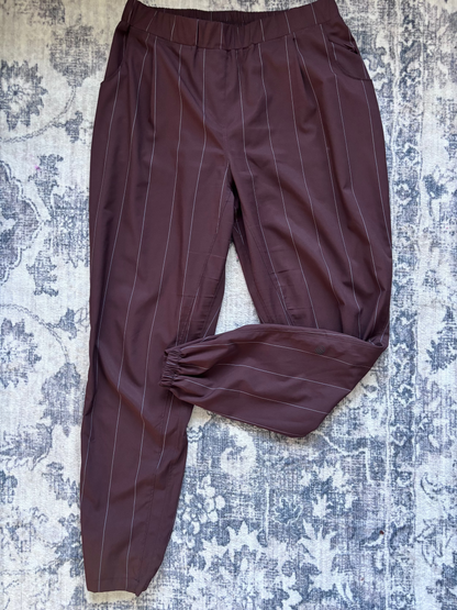 MPG Brown Pinstripe Pants | Large (fits medium)