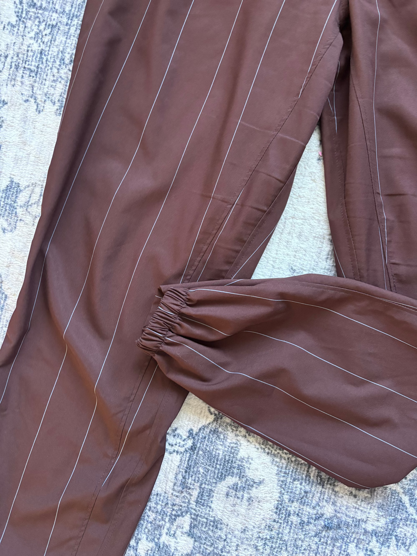 MPG Brown Pinstripe Pants | Large (fits medium)