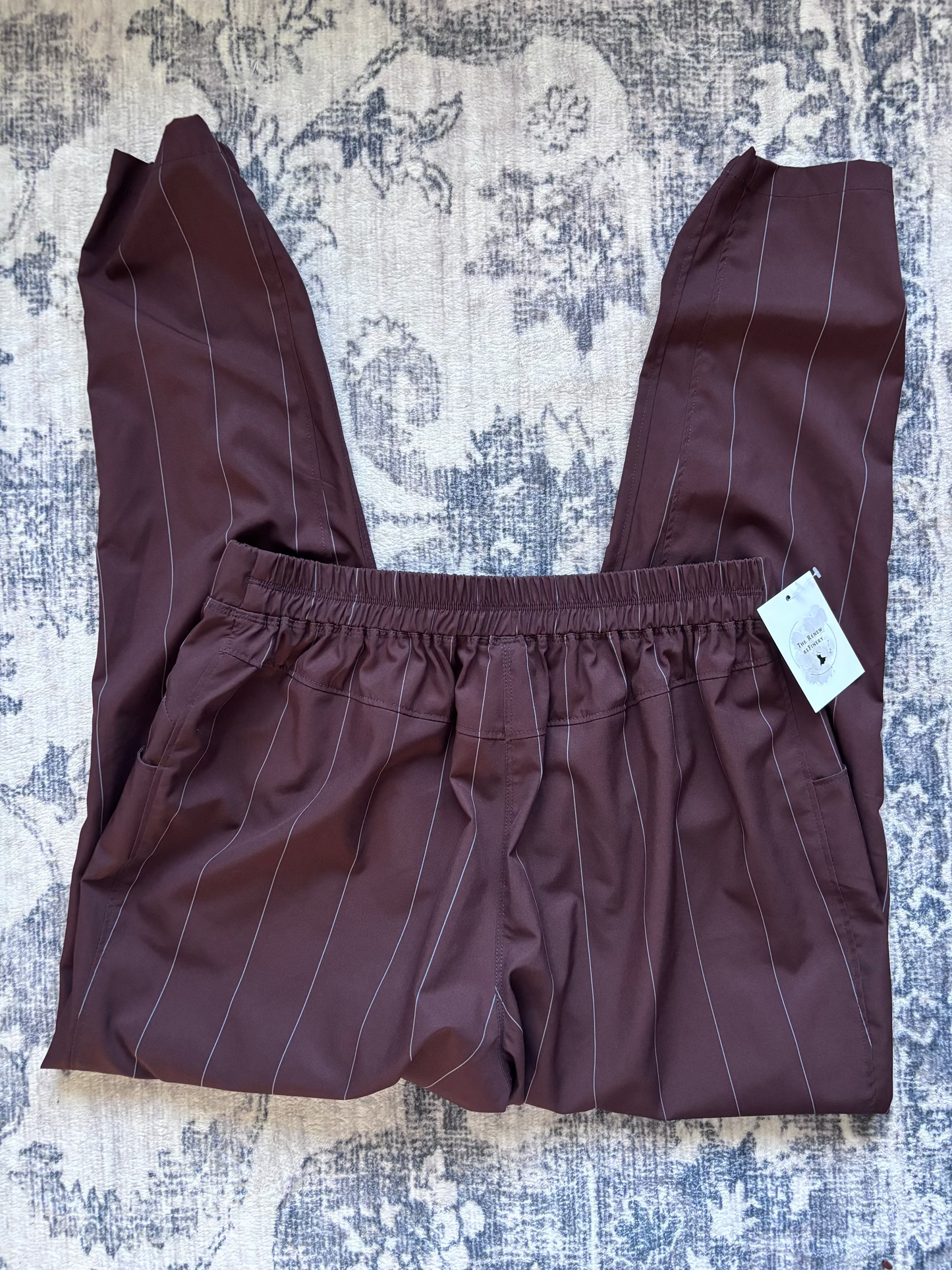 MPG Brown Pinstripe Pants | Large (fits medium)