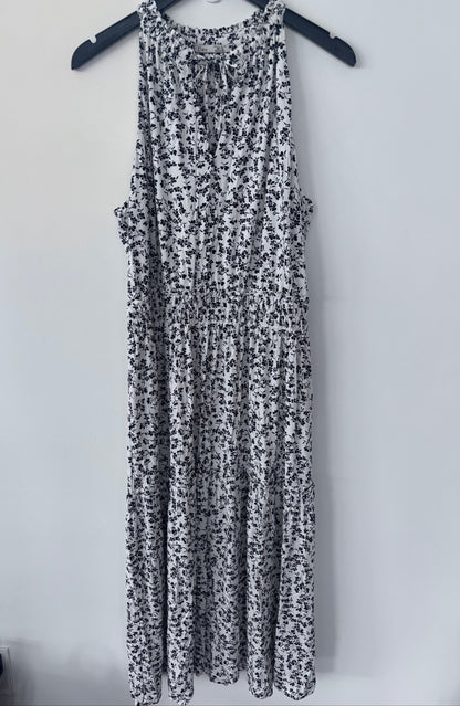 Dex Black/White Tiered Halter Dress | Sz XL