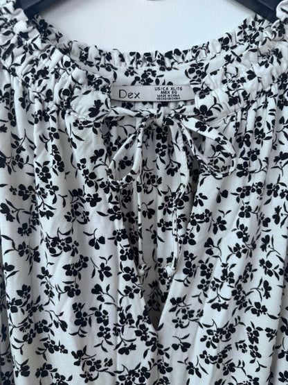 Dex Black/White Tiered Halter Dress | Sz XL