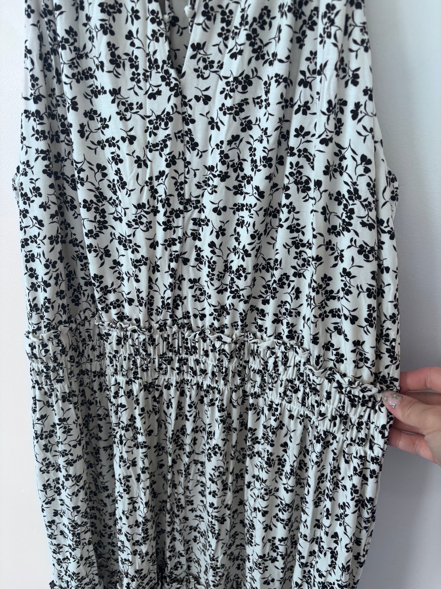 Dex Black/White Tiered Halter Dress | Sz XL